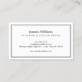 Carte De Visite Simple Bouton Logo Seamstress, Tailor (Dos)