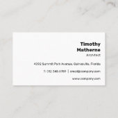 Carte De Visite Simple Bright Orange Bold Moderne Vibrant (Dos)