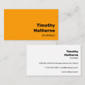 Carte De Visite Simple Bright Orange Bold Moderne Vibrant (Devant / Derrière)