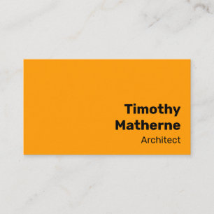 Carte De Visite Simple Bright Orange Bold Moderne Vibrant