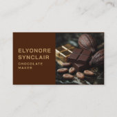 Carte De Visite Simple Brown Chocolate Maker Photo Social QR Code  (Devant)