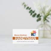 Carte De Visite Simple Brown Handyman Striped Layer (Debout devant)