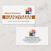 Carte De Visite Simple Brown Handyman Striped Layer (Devant / Derrière)