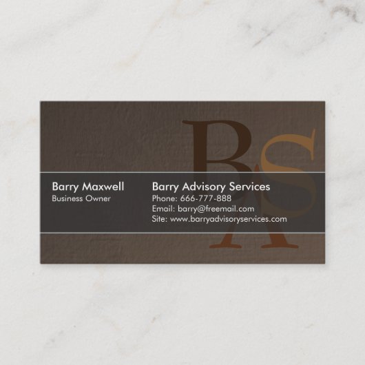 Carte De Visite Simple Brown moderne élégant professionnel (Devant)