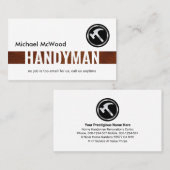 Carte De Visite Simple Brown Wood Handyman Layer (Devant / Derrière)