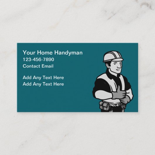 Carte De Visite Simple Budget Handyman Business Profile Cards (Devant)