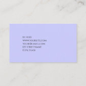 Carte De Visite Simple Budget Un Couleur Solide Moderne Périwinkle (Dos)