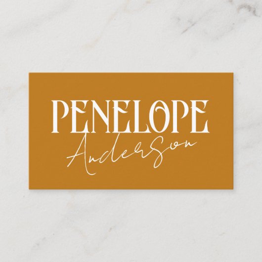 Carte De Visite Simple Burange QR Code Boho Terracotta Moderne (Devant)