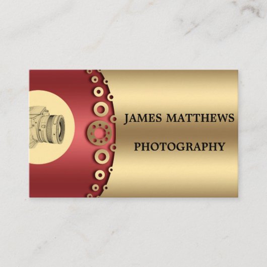 Carte De Visite Simple Burgundy Color Design Photographe Entrepris (Devant)