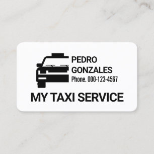 Carte De Visite Simple cabine de conduite de voiture de taxi rétro