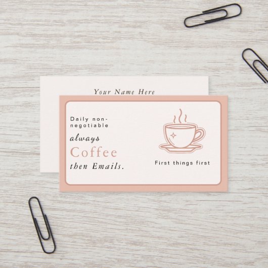 Carte de visite simple | café Pastel Aesthetic (Devant/Arrière en situation)