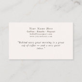 Carte de visite simple | café Pastel Aesthetic (Dos)