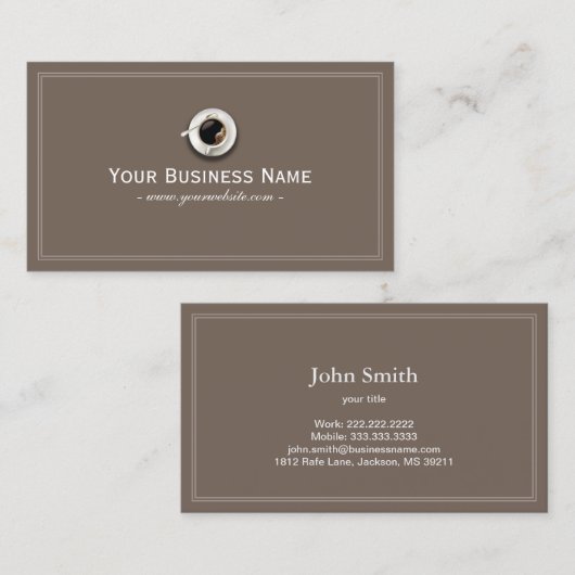 Carte de visite simple café simple (Devant / Derrière)