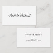 Carte De Visite Simple calligraphie noir et blanc Élégant (Devant / Derrière)