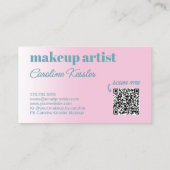 Carte De Visite Simple Candy rose Turquoise Bleu Blanc Calligraphi (Dos)