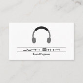 Carte De Visite Simple | Casques de musique blanche (Devant)