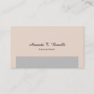 Carte De Visite Simple Champagne simple Gris rose minimaliste Desi
