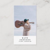 Carte De Visite Simple chanteur musicien Photo Médias sociaux Code (Devant)