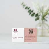 Carte De Visite Simple Charme Arc Bow Rose Pâle Professionnel (Debout devant)