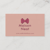 Carte De Visite Simple Charme Arc Bow Rose Pâle Professionnel (Dos)