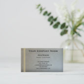 Carte De Visite Simple Chic Gris Bleu Or (Debout devant)