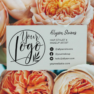 Carte De Visite Simple chic maquillage de cheveux gris logo photo 