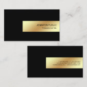 Carte De Visite Simple chic professionnel moderne d'or noir (Devant / Derrière)