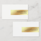 Carte De Visite Simple chic professionnel moderne élégant d'or (Devant / Derrière)