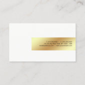 Carte De Visite Simple chic professionnel moderne élégant d'or (Dos)