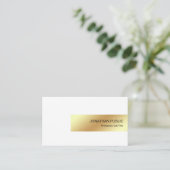 Carte De Visite Simple chic professionnel moderne élégant d'or (Debout devant)