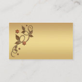 Carte De Visite Simple Chic Rose Or Feuilles métalliques  Floral (Dos)