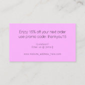 Carte De Visite Simple Chic Typographie Entreprise Merci Violet (Dos)