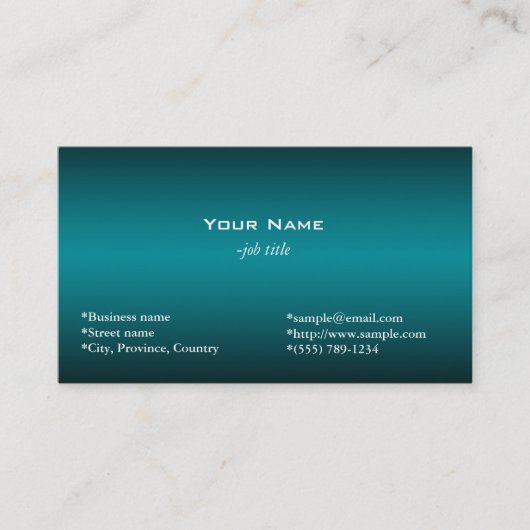 Carte De Visite simple, clair, bleu foncé (Devant)