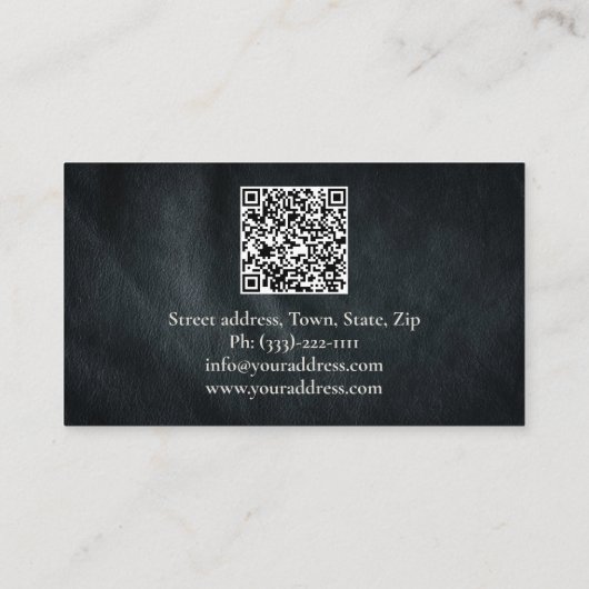 Carte De Visite Simple clair gris foncé cuir Motif personnel (Dos)