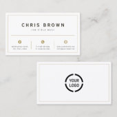 Carte De Visite Simple classe noir et or personnalisé professionne (Devant / Derrière)