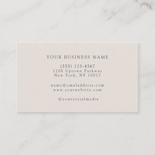 Carte De Visite Simple Classic Green Nom du monogramme professionn (Dos)