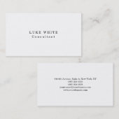 Carte De Visite Simple classique blanc professionnel Creative (Devant / Derrière)