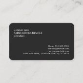Carte De Visite Simple classique élégant Noir et Blanc Consultant (Devant)