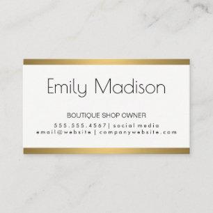 Carte De Visite Simple classique et élégant / Gold Luxury Metal Tr
