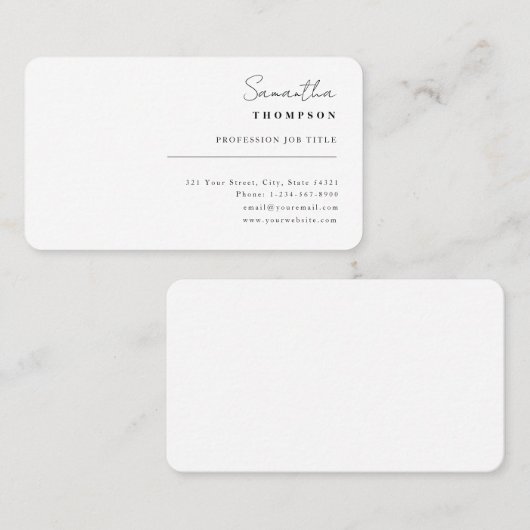 Carte de visite simple classique moderne (Devant / Derrière)