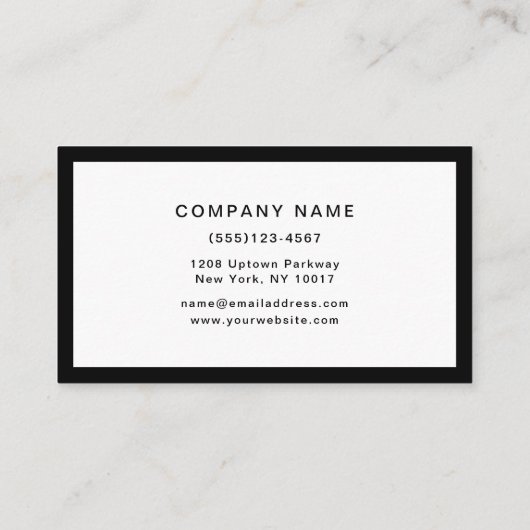 Carte De Visite Simple Classique Moderne Professionnel (Dos)