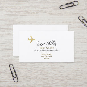 Carte de visite simple classique pour un guide tou