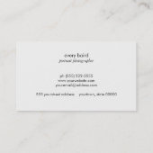 Carte De Visite Simple Classique Taupe Faux Linge Monogramme Moder (Dos)