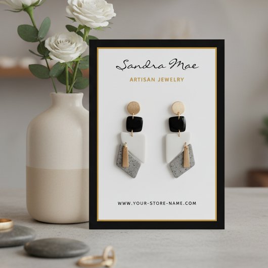 Carte De Visite Simple Classy Earring Jewelry Display Card