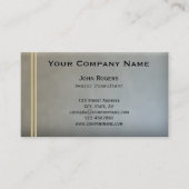 Carte De Visite Simple Clé Gris Bleu Or (Devant)