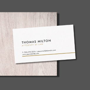 Carte De Visite Simple Clean Elegant White Golden Line Consultant