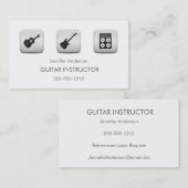 Carte De Visite Simple Clean GUITAR Music Tutor Photo Collage (Devant / Derrière)
