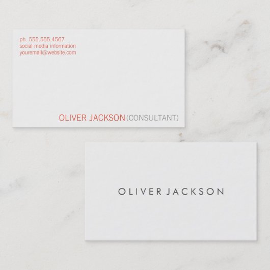 Carte De Visite Simple Clean Professional (Devant / Derrière)