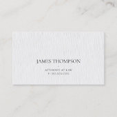Carte De Visite Simple Clean Texture White Attorney (Devant)