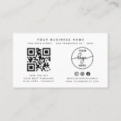 Carte De Visite Simple client Merci code Qr de script rétro (Dos)